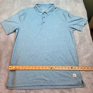 Linksoul Golf Polo Mens L Heathered Short Sleeve Performance Shirt Blue